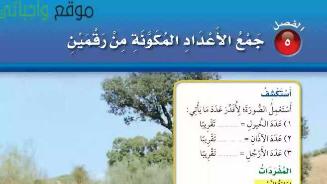 حل الفصل الخامس جمع الاعداد المكونة من رقمين رياضيات ثاني ابتدائي ف1 1448