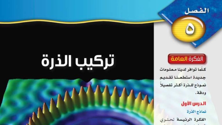 حل الفصل الخامس تركيب الذرة علوم ثالث متوسط ف1 1445