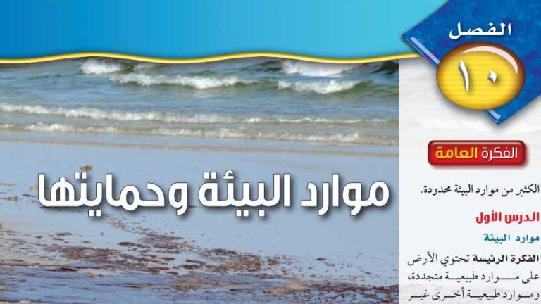 حل الفصل العاشر موارد البيئة وحمايتها علوم ثاني متوسط ف2 1446