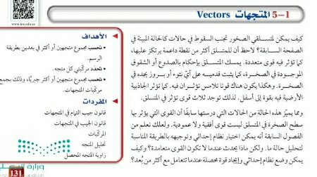 شرح درس المتجهات فيزياء اول ثانوي مسارات ف2