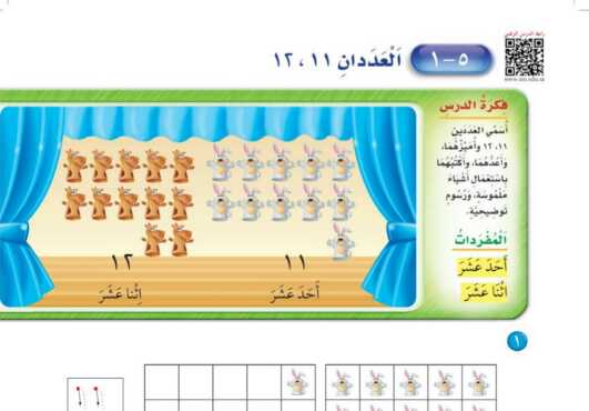 شرح درس العددان ١١ – ١٢ اول ابتدائي ف1
