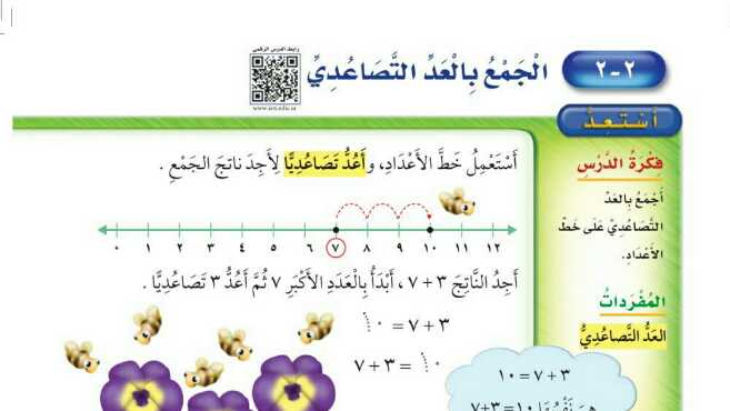 شرح درس الجمع بالعد التصاعدي ثاني ابتدائي ف1