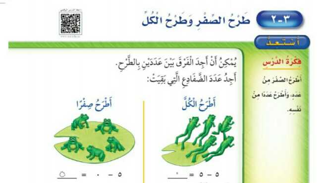 شرح درس طرح الصفر وطرح الكل ثاني ابتدائي ف1