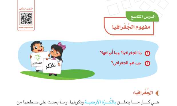 شرح درس مفهوم الجغرافيا للصف الرابع الابتدائي ف1