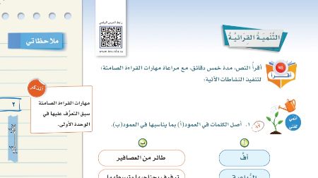 درس التنمية القرائية مهارات القراءة الصامتة اول متوسط ف1