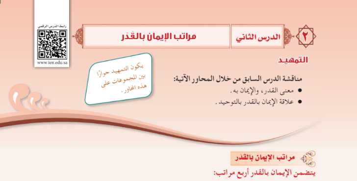 شرح درس مراتب الإيمان بالقدر