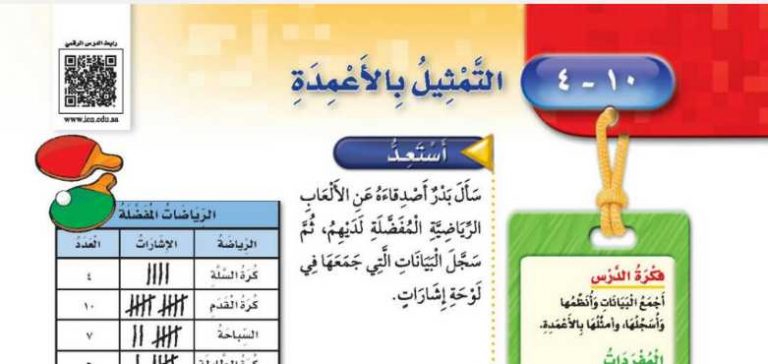 شرح درس التمثيل بالاعمدة ثالث ابتدائي ف2