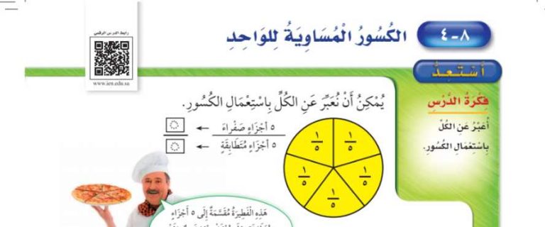 شرح درس الكسور المساوية للواحد ثاني ابتدائي ف2