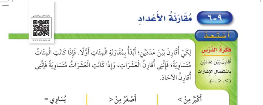 شرح درس مقارنة الأعداد ثاني ابتدائي ف2