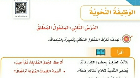 شرح درس الوظيفة النحوية المفعول المطلق