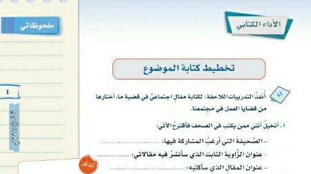 شرح درس تخطيط كتابة الموضوع ثالث متوسط ف2
