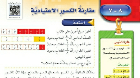 شرح درس مقارنة الكسور الاعتيادية خامس ابتدائي ف2