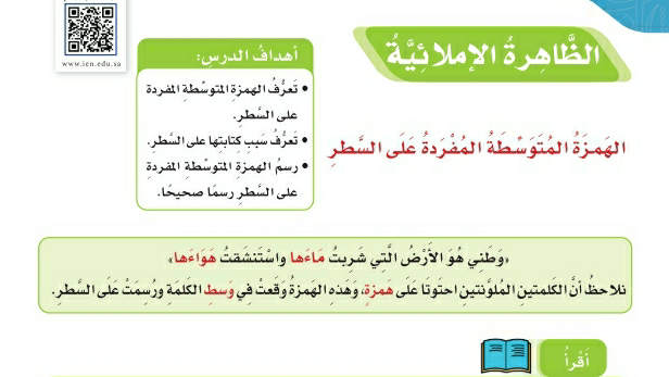شرح درس الظاهرة الإملائية الهمزة المتوسطة على الياء خامس ابتدائي ف2