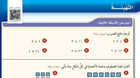 شرح درس التهيئة للفصل 8 الفصل الثامن القواسم والمضاعفات خامس ابتدائي ف2