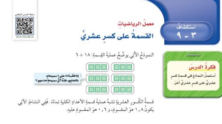 شرح درس استكشاف القسمة على كسر عشري رياضيات للصف سادس ابتدائي ف1
