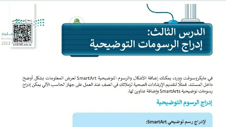 شرح درس إدراج الرسومات التوضيحية للصف الخامس الابتدائي ف1