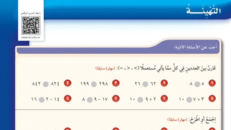 شرح درس التهيئة للفصل الرابع الأنماط والجبر للصف الرابع الابتدائي ف1