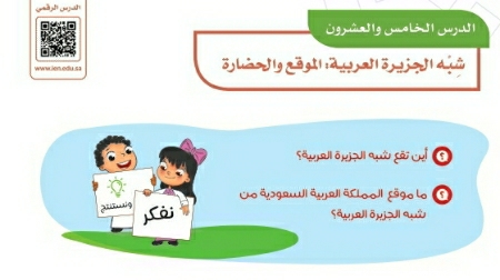 شرح درس شبه الجزيرة العربية الموقع والحضارة رابع ابتدائي ف2