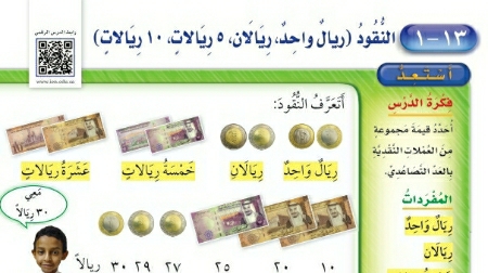 شرح درس النقود ( ريال واحد، ريالان، ٥ ريالات، ١٠ ريالات)