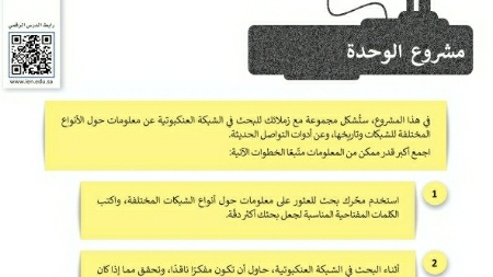 مشروع الوحدة الثالثة التواصل عبر الإنترنت ثاني متوسط ف2
