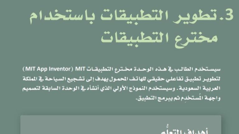 حل الفصل 3 تطوير التطبيقات باستخدام مخترع التطبيقات