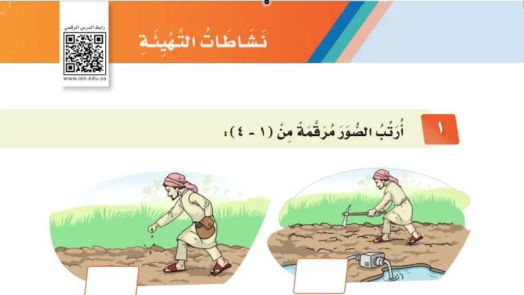 نشاطات التهيئة الوحدة الرابعة محاصيل من بلادي ثاني ابتدائي ف1