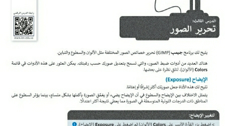 شرح درس تحرير الصور اول ثانوي مسارات ف2