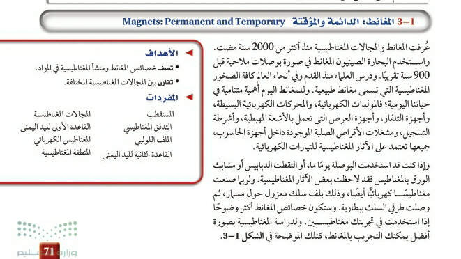 شرح درس المغانط الدائمة والمؤقتة ثالث ثانوي مسارات ف2