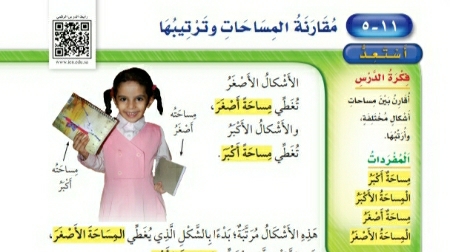 شرح درس مقارنة المساحات وترتيبها ثاني ابتدائي ف2