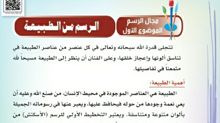 شرح درس الرسم من الطبيعة ثالث ابتدائي ف2