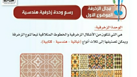 شرح درس رسم وحدة زخرفية هندسية ثالث ابتدائي ف2