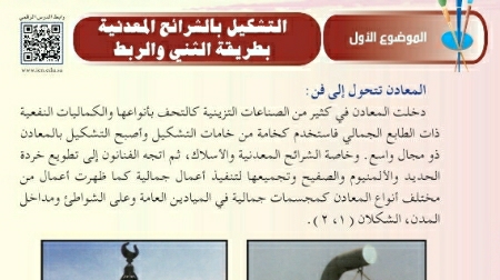 شرح درس التشكيل بالشرائح المعدنية بطريقة الثني والربط خامس ابتدائي ف2