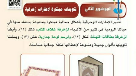 شرح درس تكوينات مبتكرة لإطارات زخرفية ثاني ابتدائي ف2