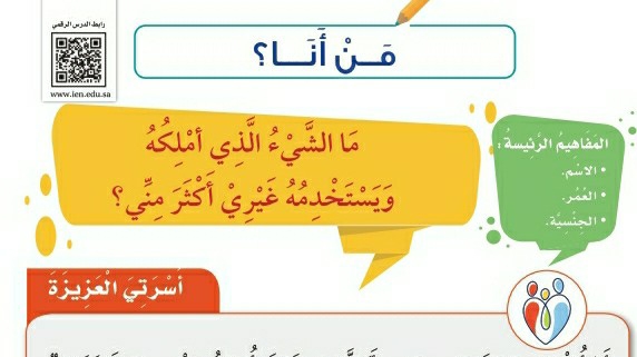 شرح درس من أنا اول ابتدائي ف1