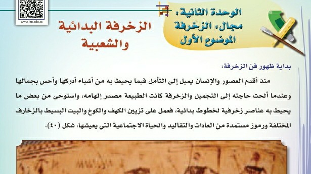 شرح درس الزخرفة البدائية والشعبية للصف الثالث الابتدائي ف1