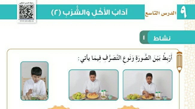 شرح درس آداب الأكل والشرب ٢ ثاني ابتدائي ف1