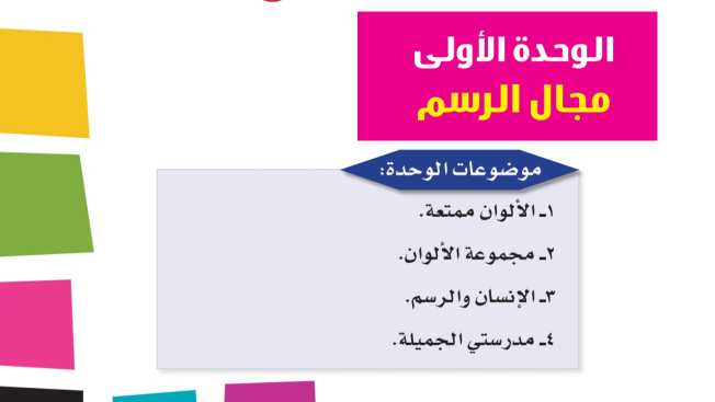 حل الوحدة الاولى مجال الرسم تربية فنية اول ابتدائي ف1 1448