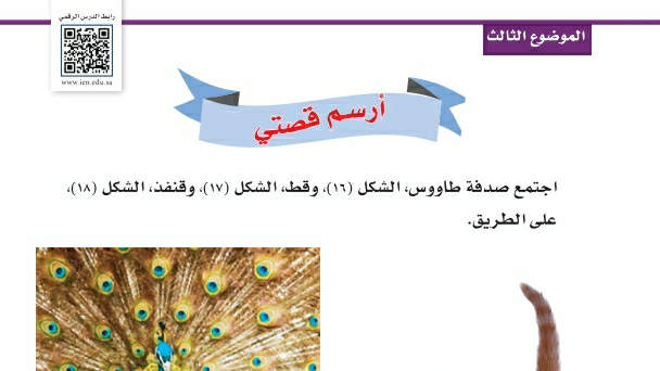شرح درس أرسم قصتي اول ابتدائي ف2