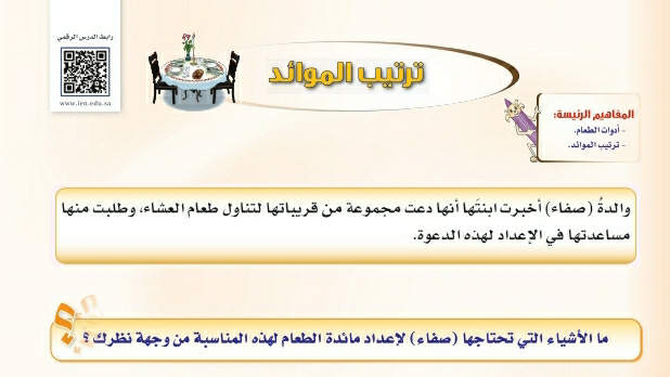 شرح ترتيب الموائد اول متوسط ف2